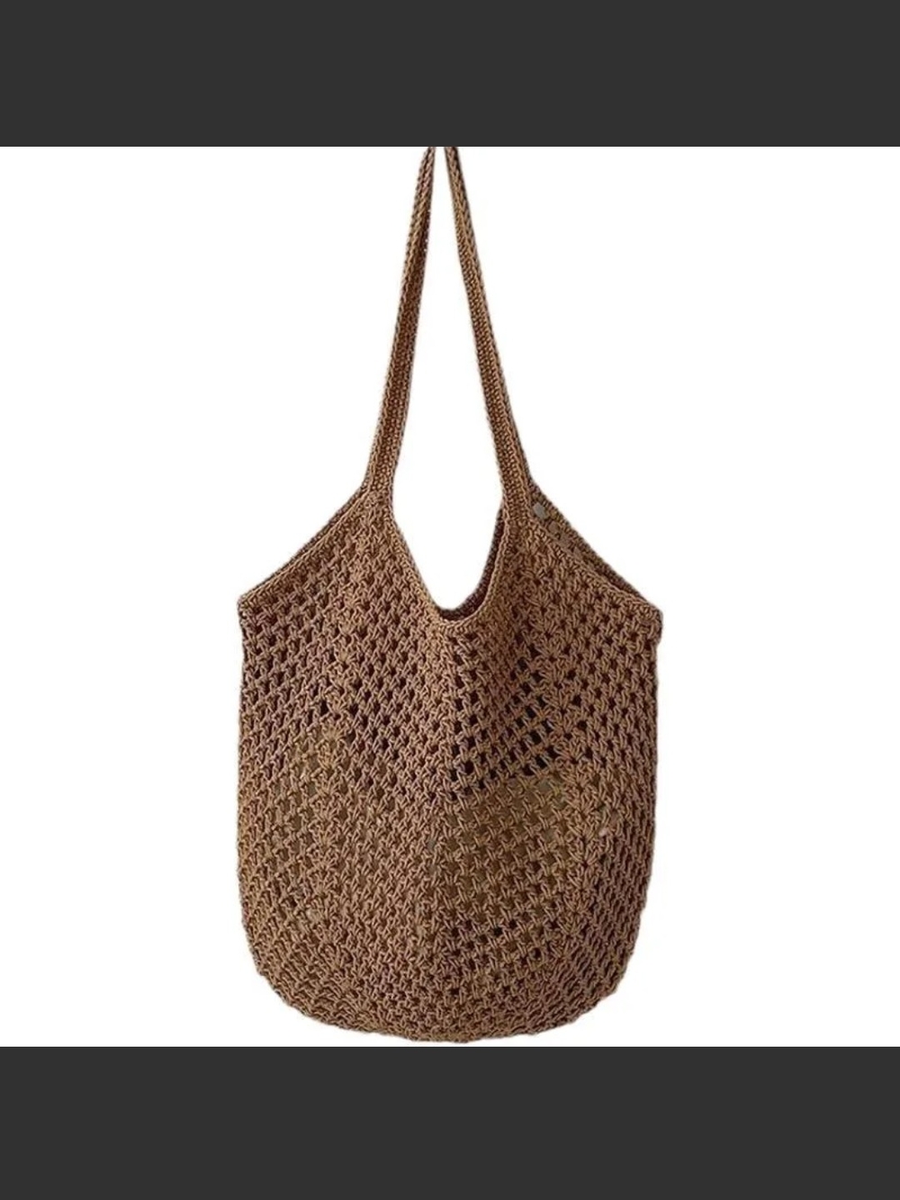Brown Crochet Market Tote Bag - Unbranded